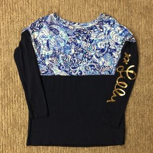 Lilly Pulitzer Navy Finn Tee Size XS